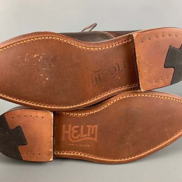 HELM Brown Leather Lace Up Chukka Boots - Picture 8 of 9